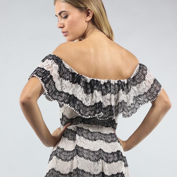 J.O.A. Lace Off the Shoulder Dress - Picture 1 of 3